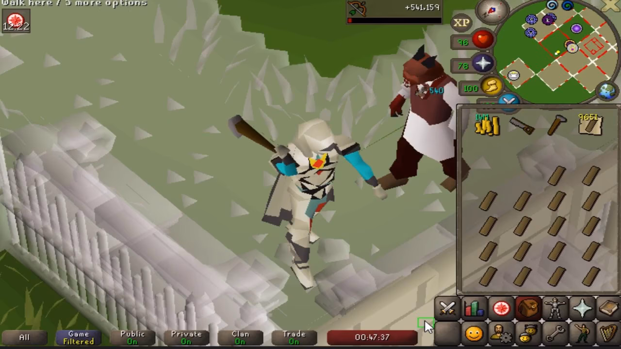 How many construction experience per hour in AFK?