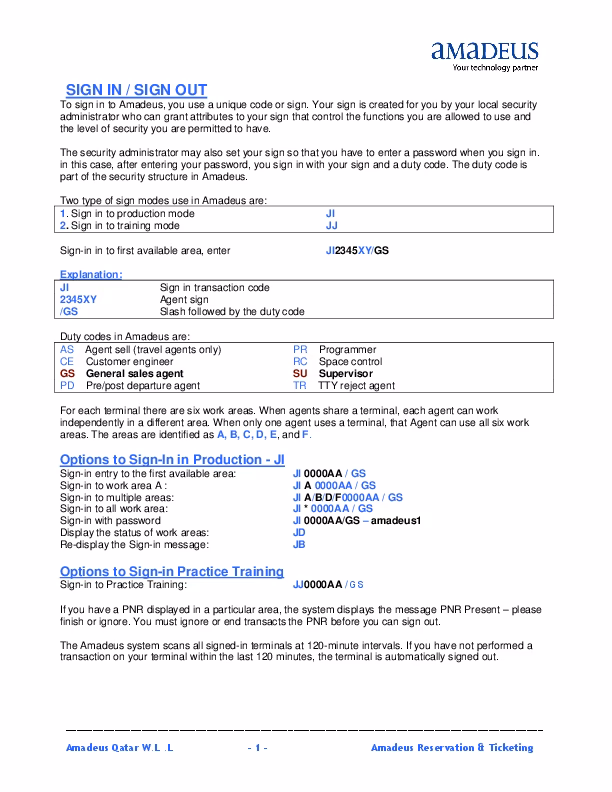 What is included in the Amadeus manual?