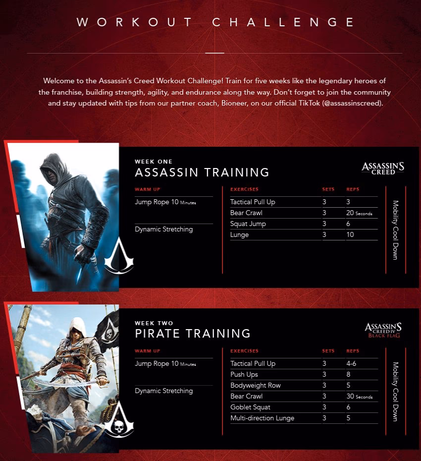 Does Assassin's Creed have a workout?