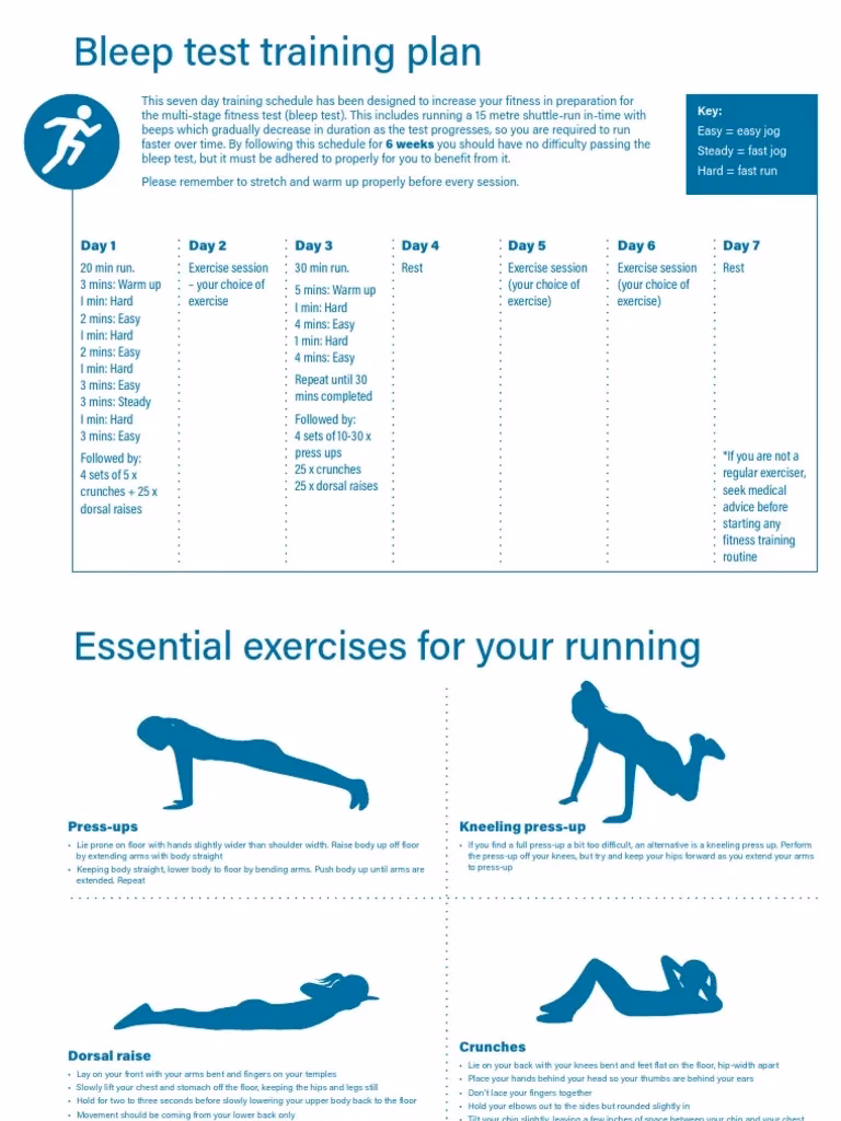 How much training do I need for a beep test?