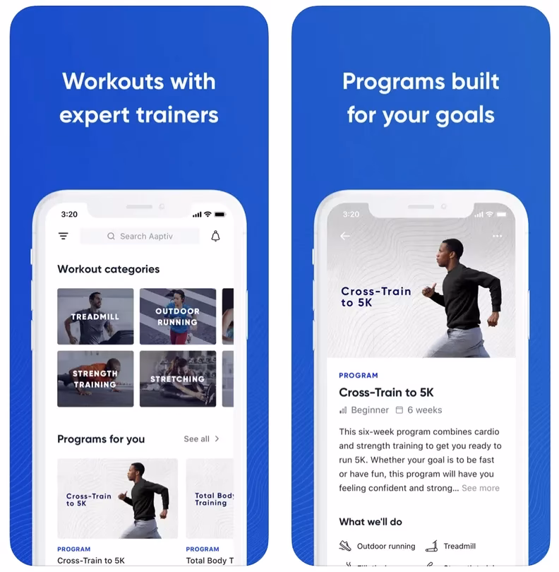 Is there a workout app available on iOS & Android?