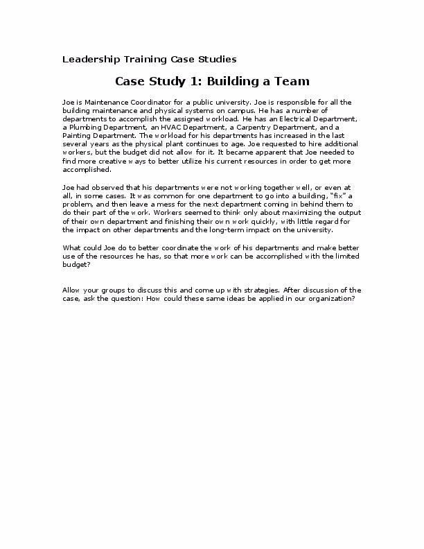 What is a management case study?