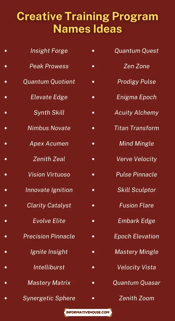 How do I choose a creative name for my training company?