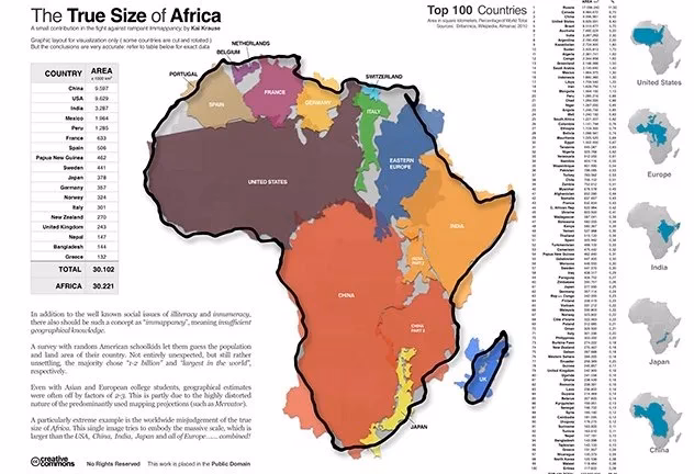 How many times could the United States fit into Africa?