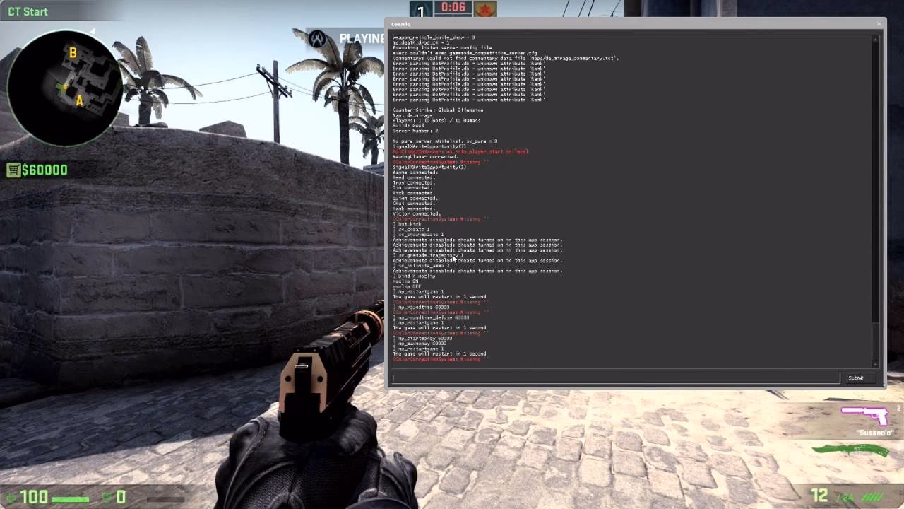 What are the best console commands for practicing CSGO?