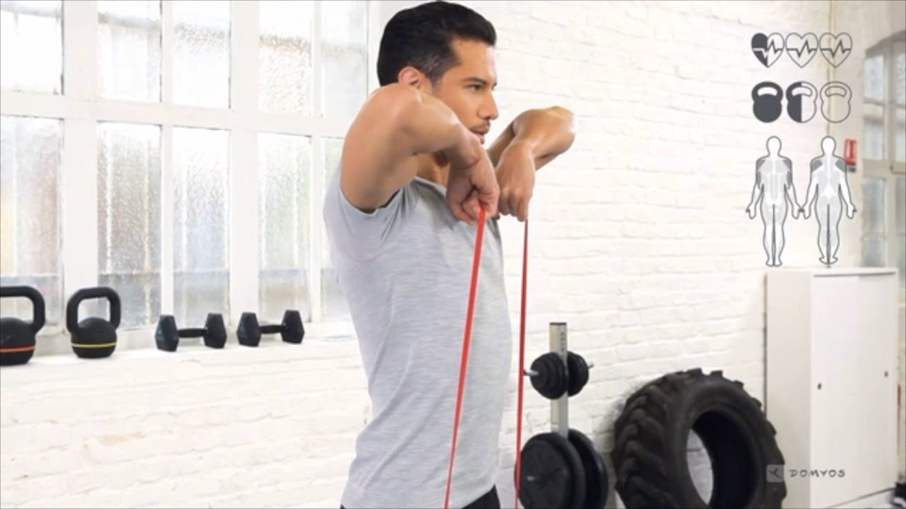 How to perform tricep extension using resistance bands?