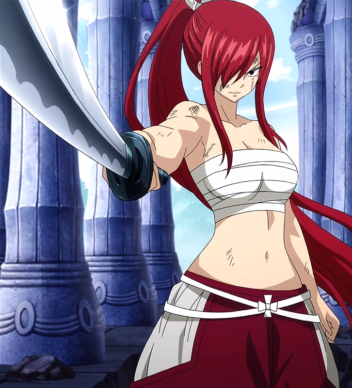 How did Erza defeat Azuma in Fairy Tail?