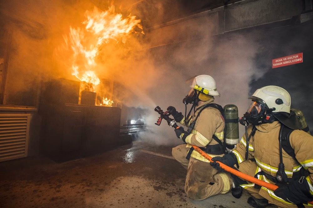 Can fire department & emergency services training in a fire facility burn building?