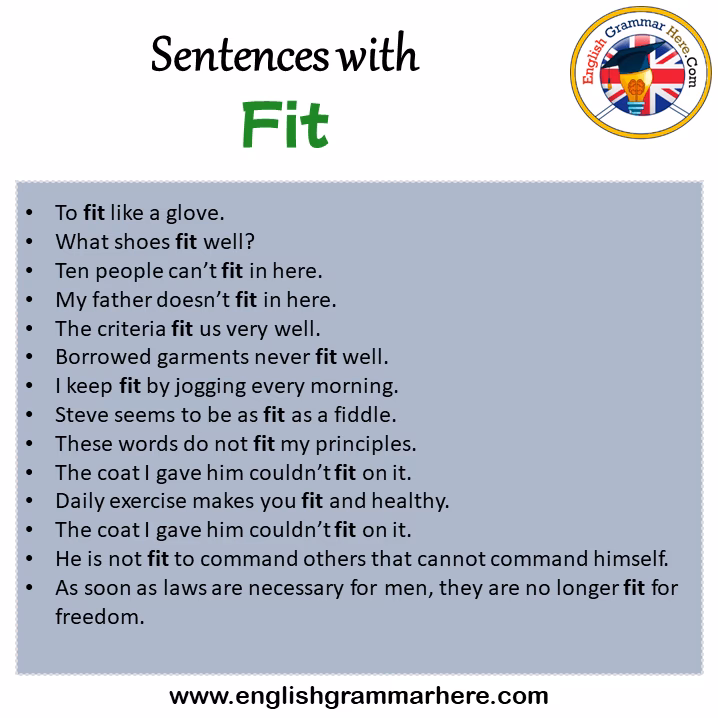What does fit in mean in a sentence?