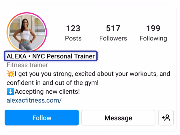 What is a gym bio on Instagram?
