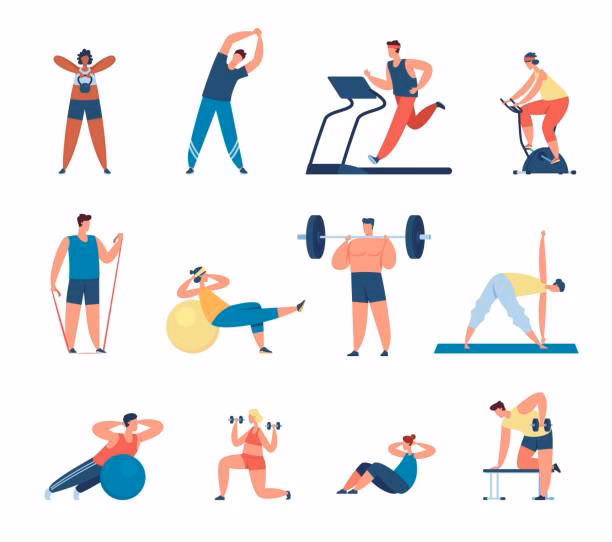 How many fitness cartoons are there?