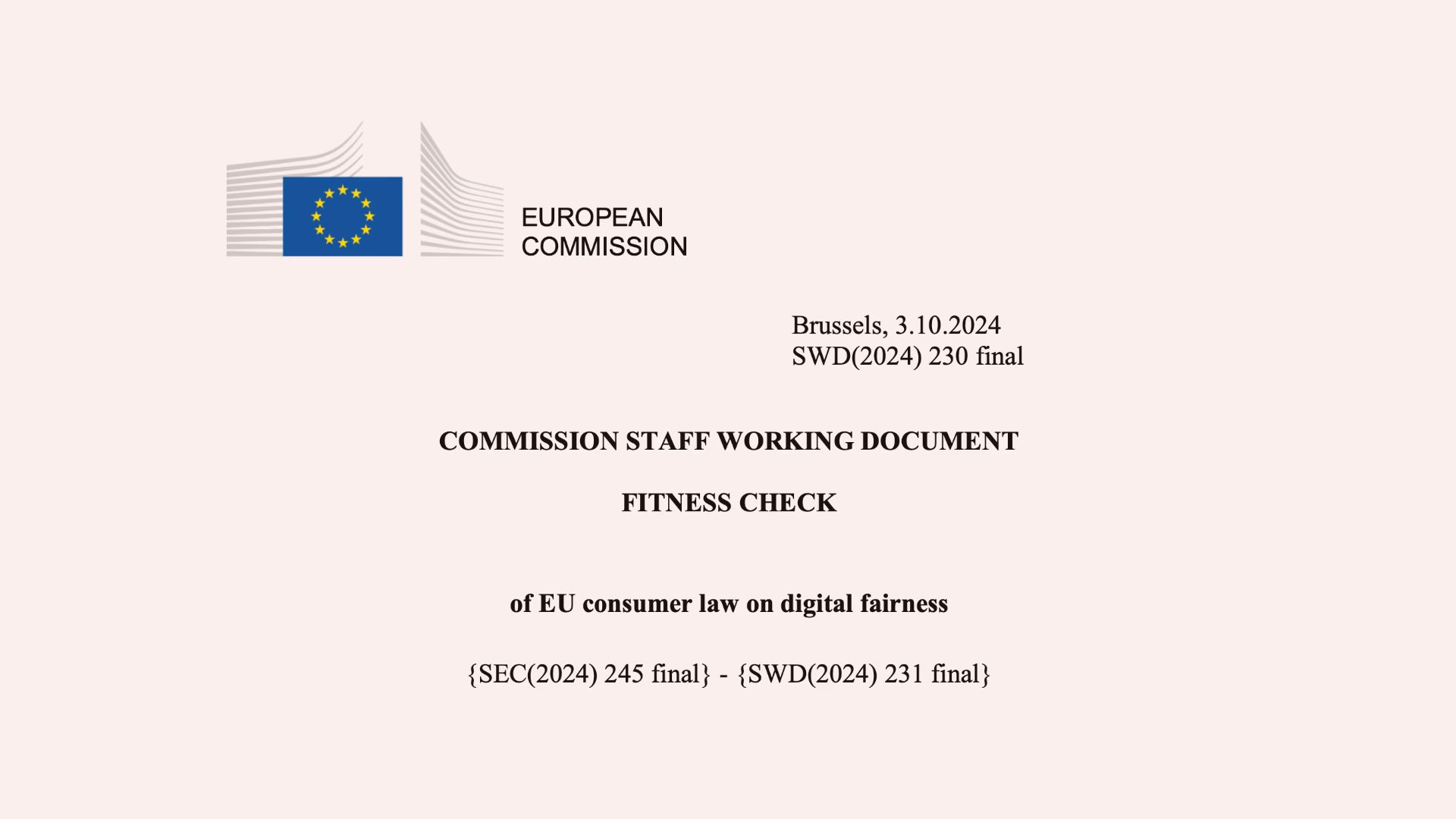 What is the EU digital fairness fitness check 2022?