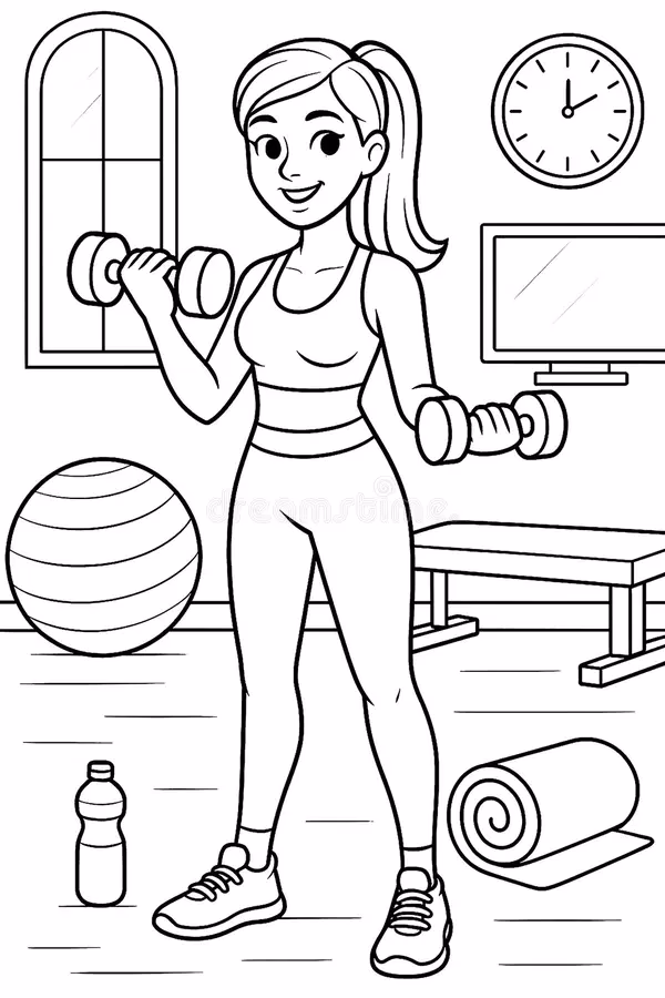 How many free fitness coloring pages are there?