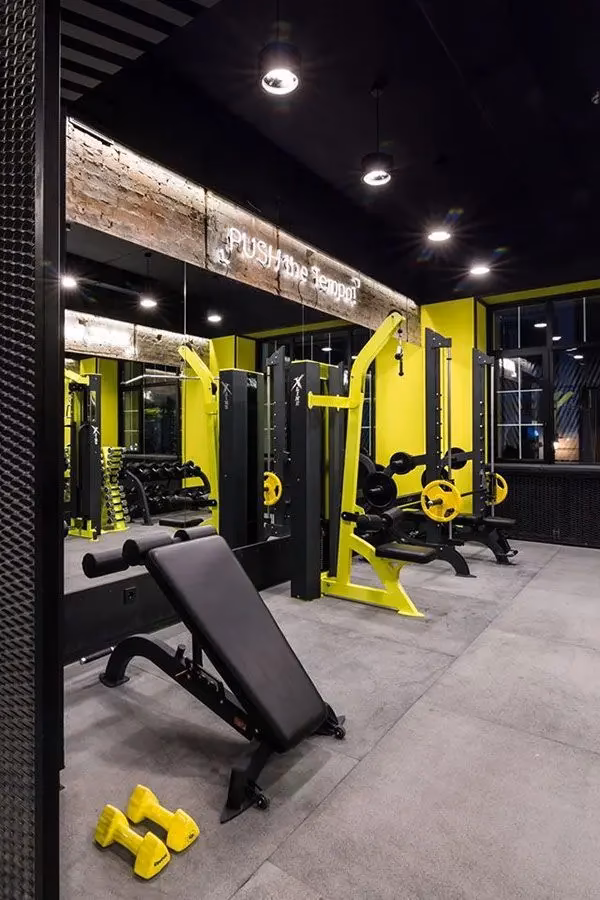 What type of lighting is used in a gym?