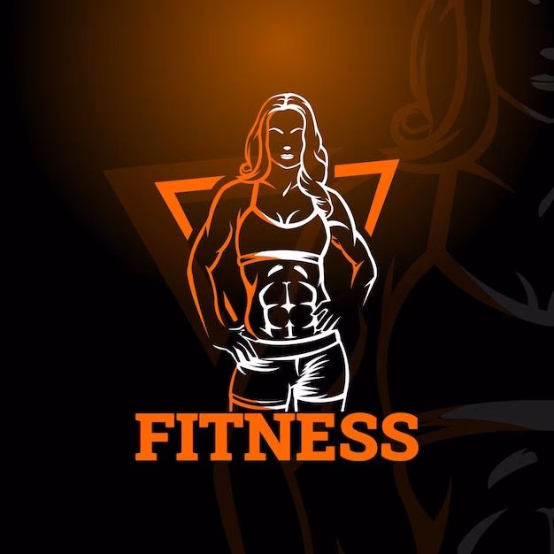 Where can I find high-quality female fitness logo images?