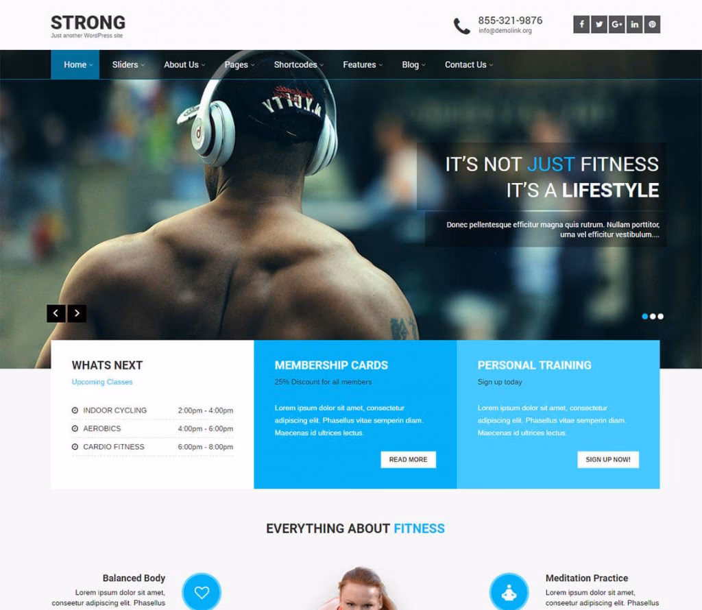Which WordPress theme is best for fitness & nutrition sites?