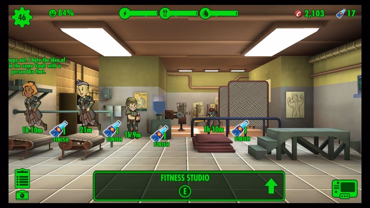 How many dwellers do I need to unlock the fitness room?