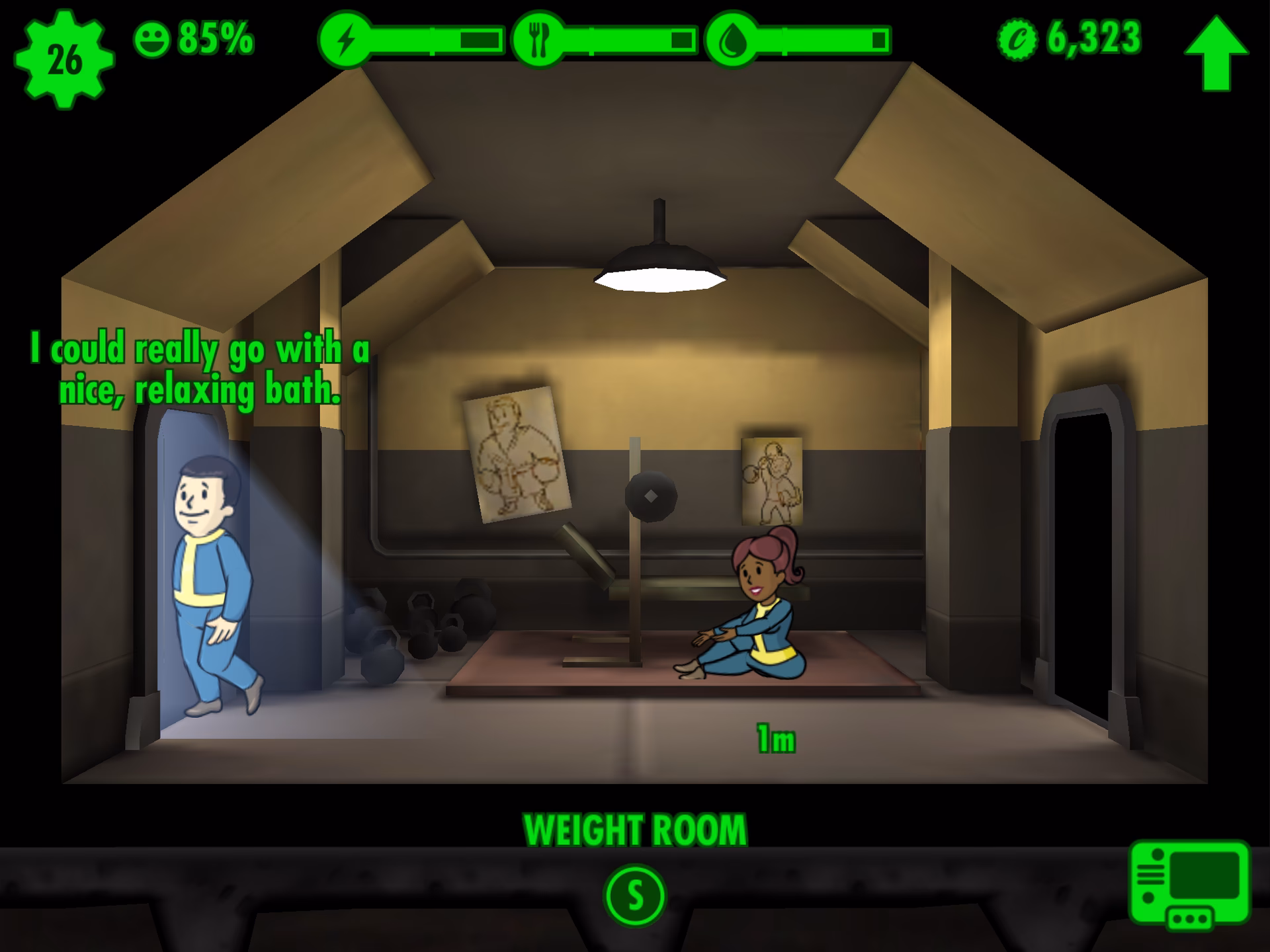 How many dwellers do I need to unlock the fitness room?