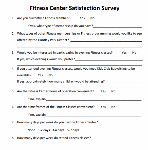 What is a fitness survey?