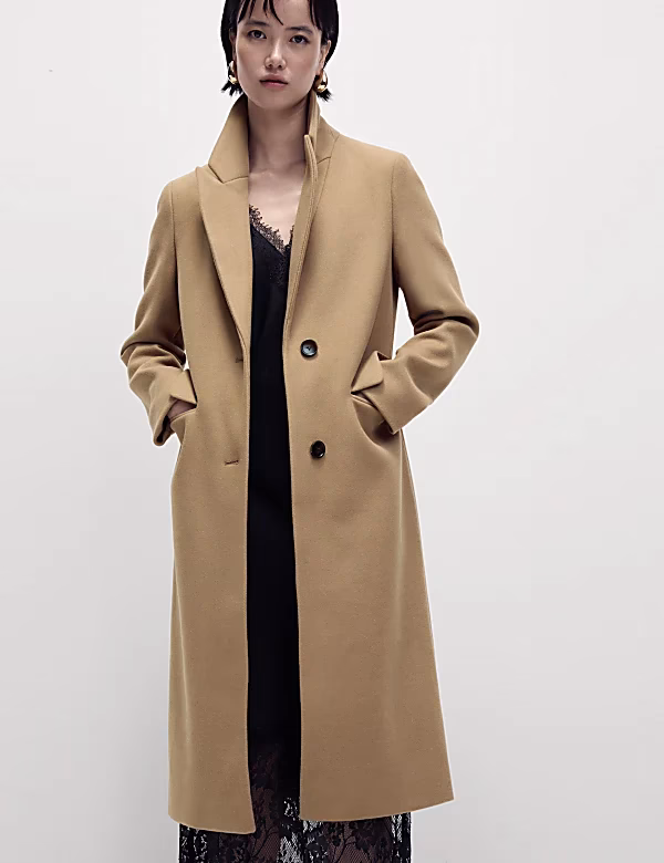 Do women's fitted coats skim through the waist?