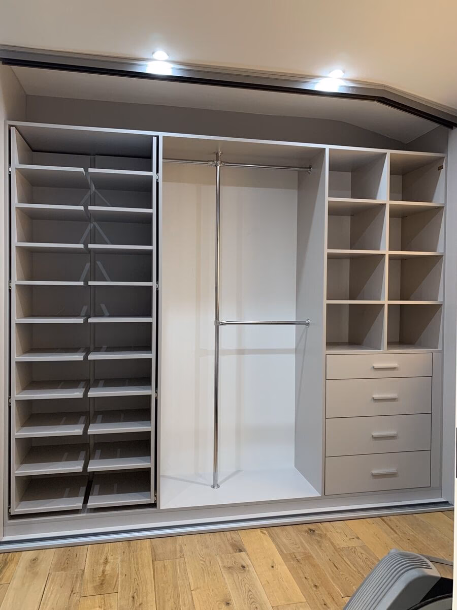 How do I design a fitted wardrobe with sliding doors?