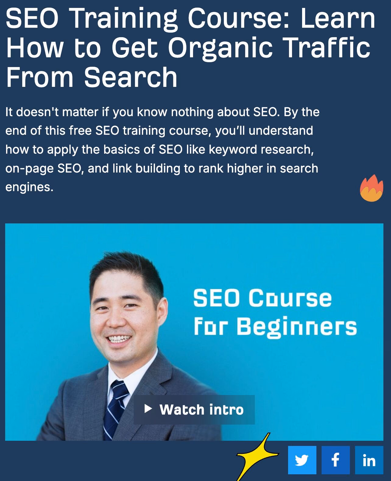 Who is this free SEO training for?