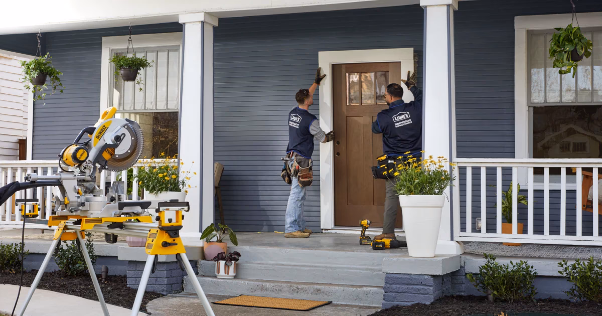 What does a door fitting service include?