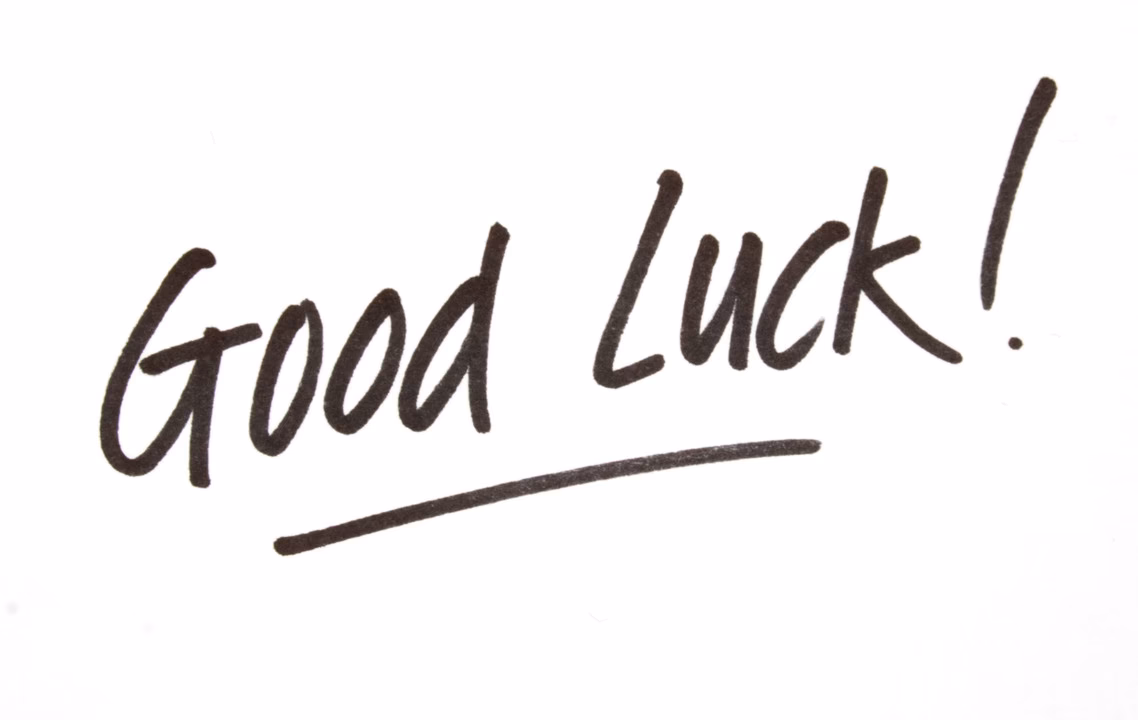 How do you say 'good luck' professionally?