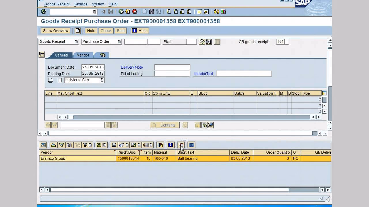 What is good receipt of sap mm?