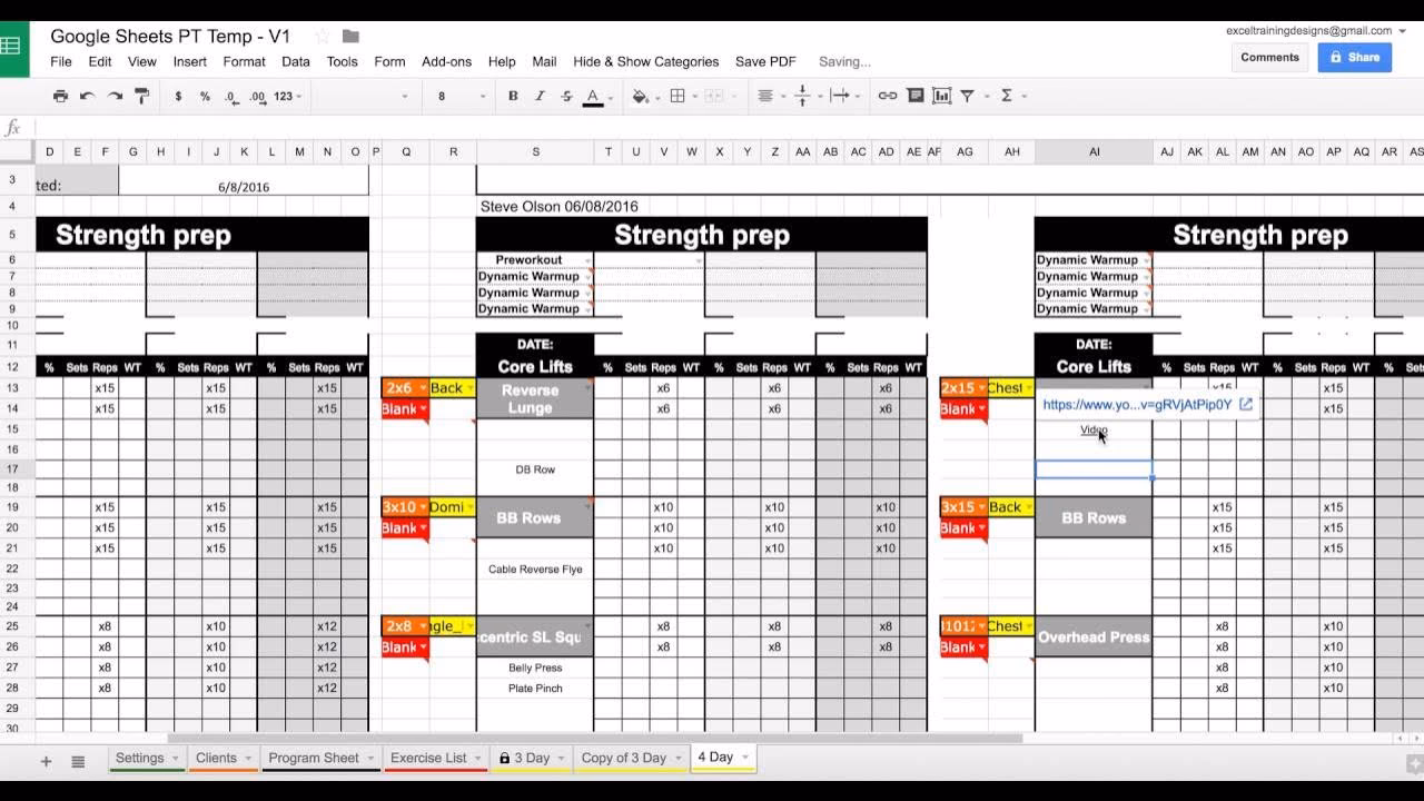 Should a personal trainer use Google Sheets?