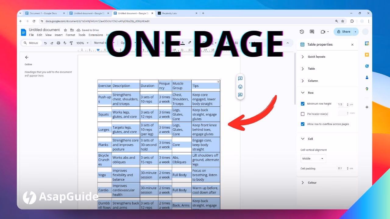 Can a table fit on one page?