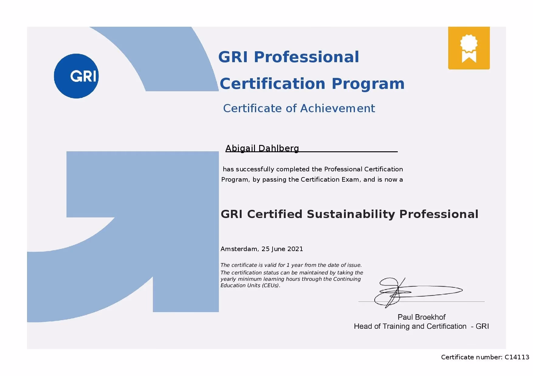 What certifications does the GRI Academy offer?