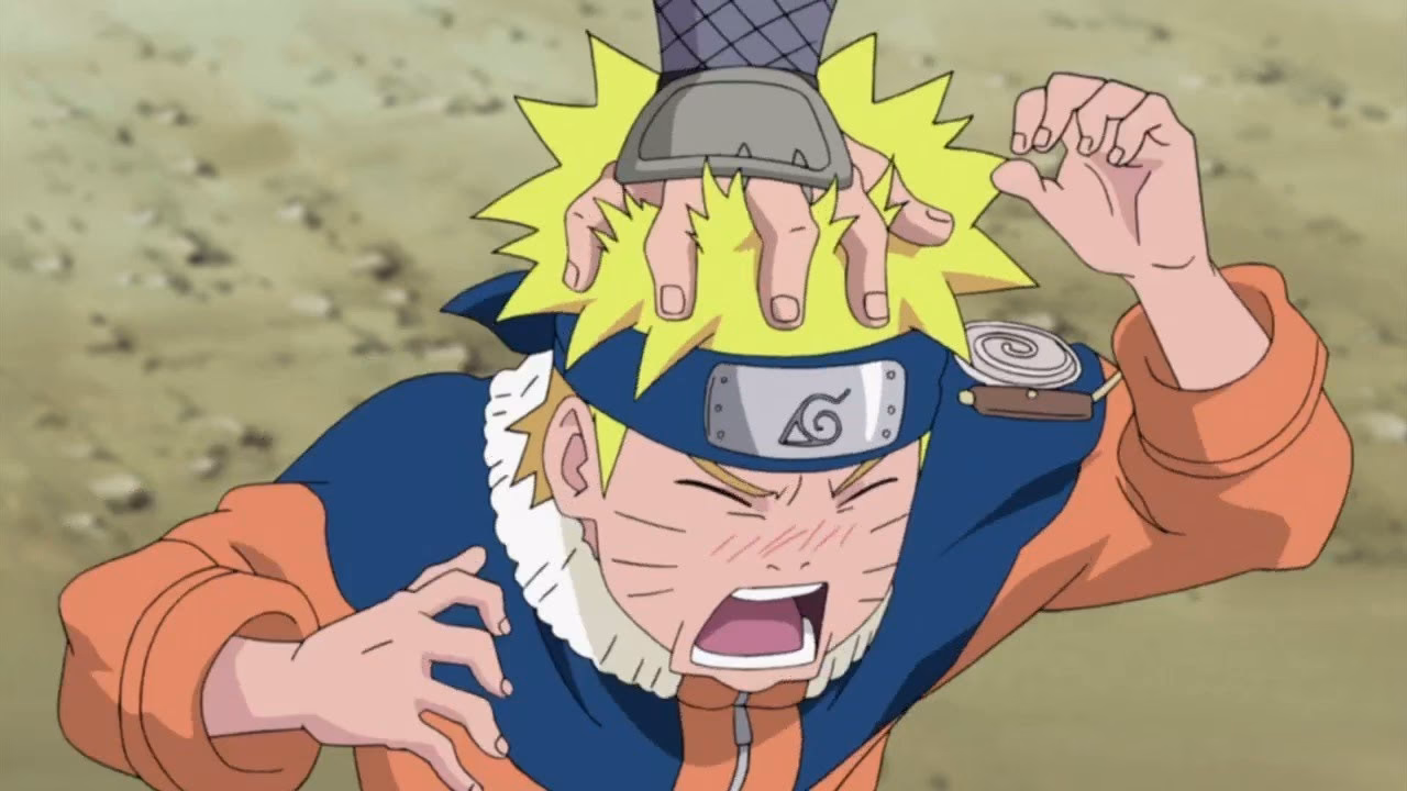 What does Naruto say in 'gutsy master and student'?