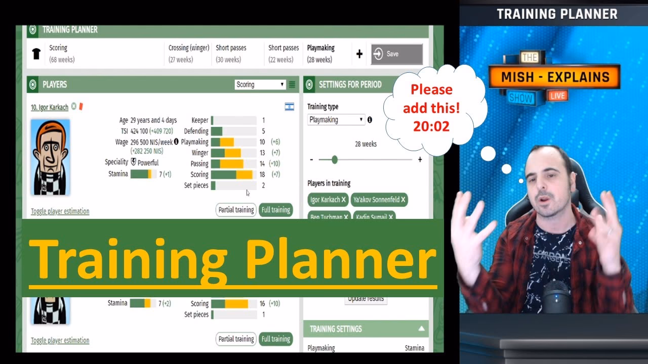 What is training intensity in hattrick?