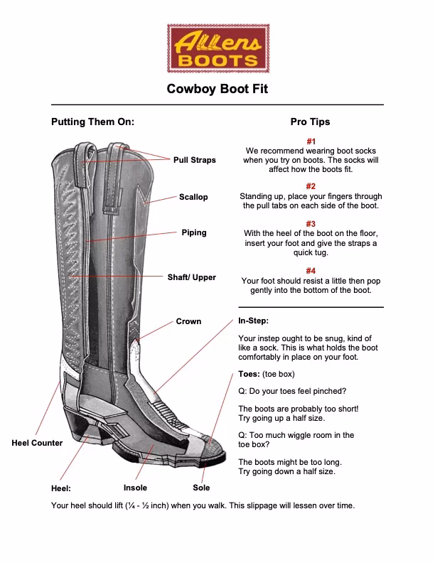 How do I choose the right size cowboy boots?