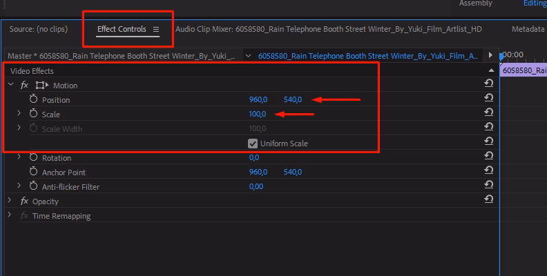Does premiere automatically scale images?