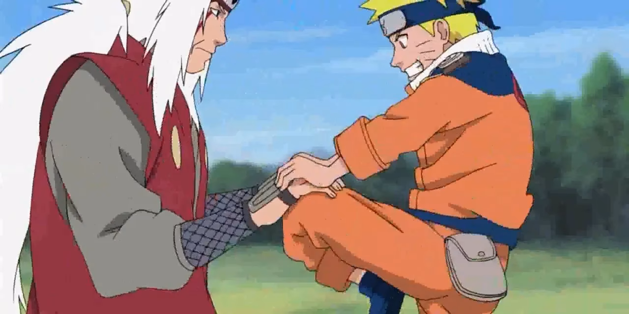 Why does Jiraiya take Naruto to a village?