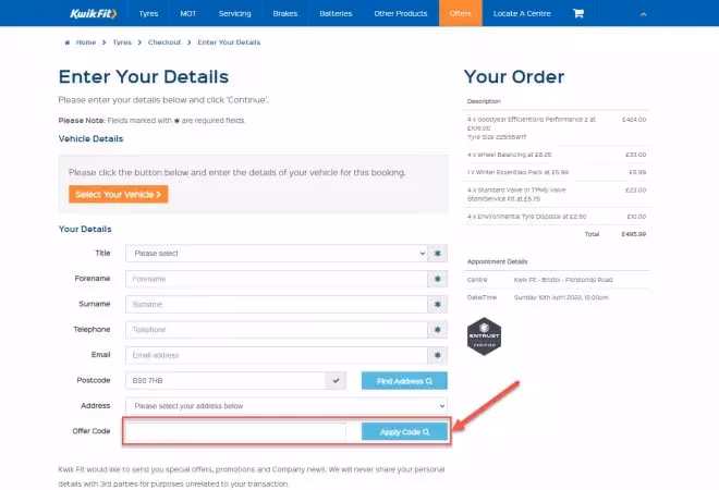 What is a Kwik Fit Tyre discount?
