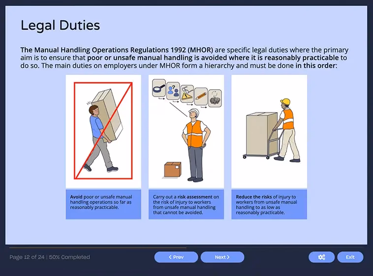 What is a manual handling course?