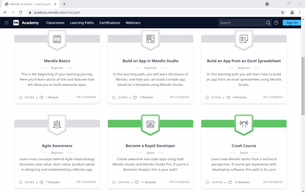 How can I learn at Mendix Academy?