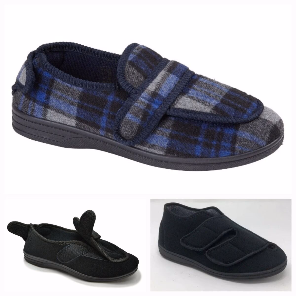 What are the different types of men's extra wide slippers?