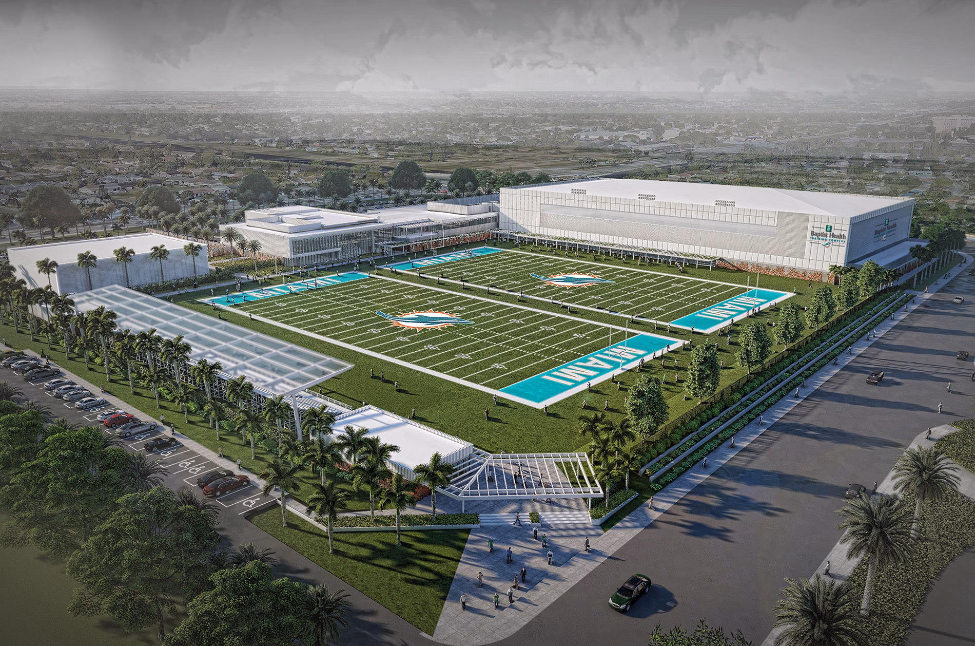 Where is the Dolphins training facility located?