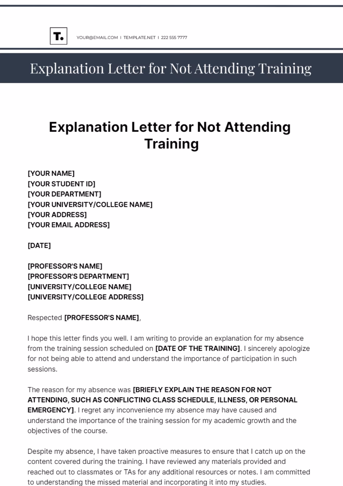 What happens if I don't attend a training course?