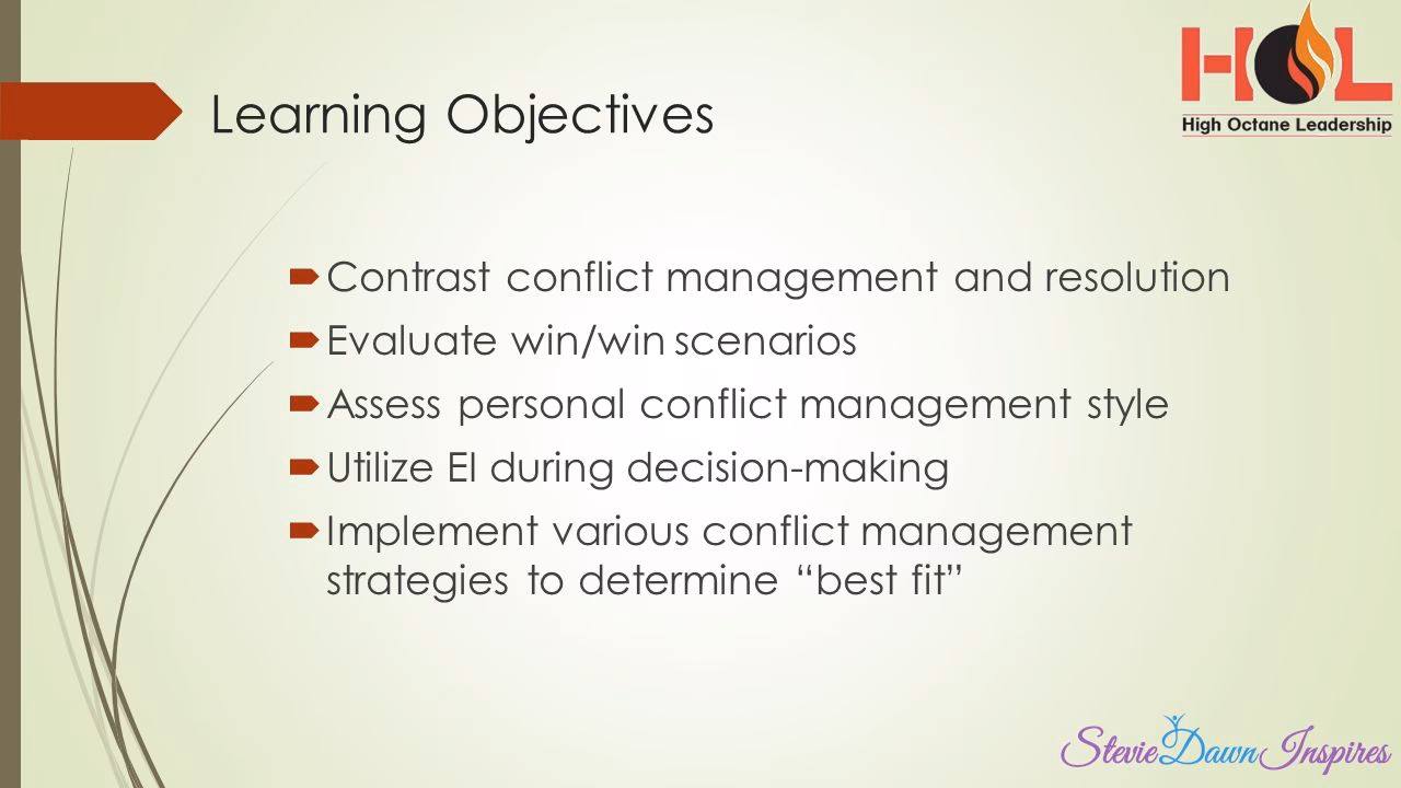 What is the goal of conflict management training?