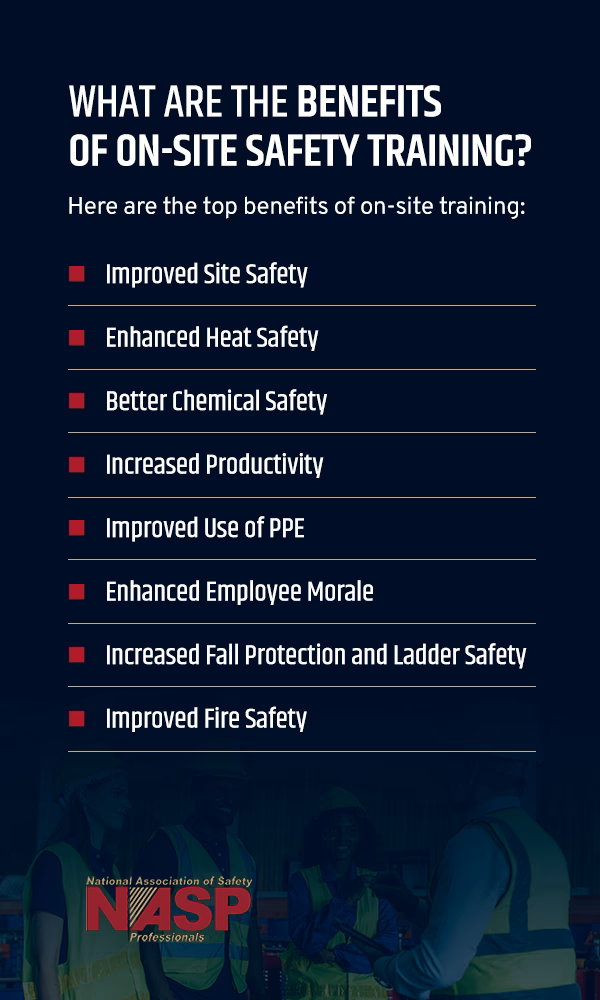 Who provides onsite safety training?