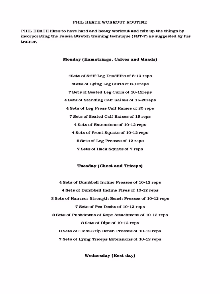 How long does Phil Heath training take?