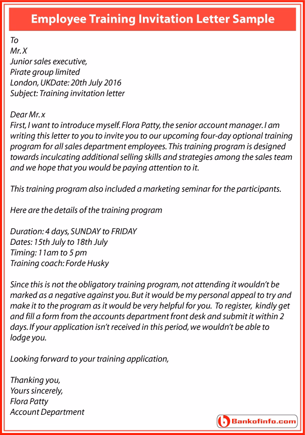 What makes a good training invitation?