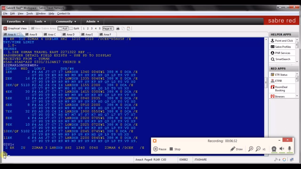What is the Sabre reservation system?