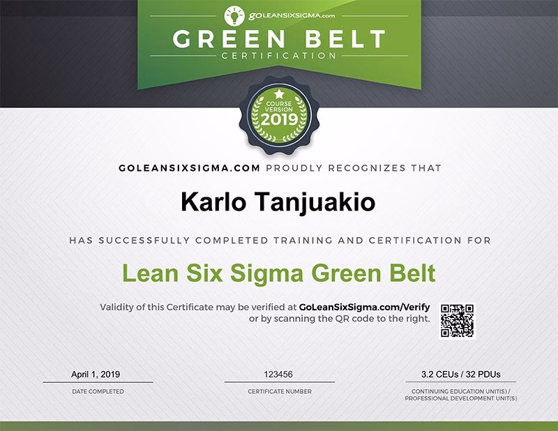 What is a Six Sigma green belt?