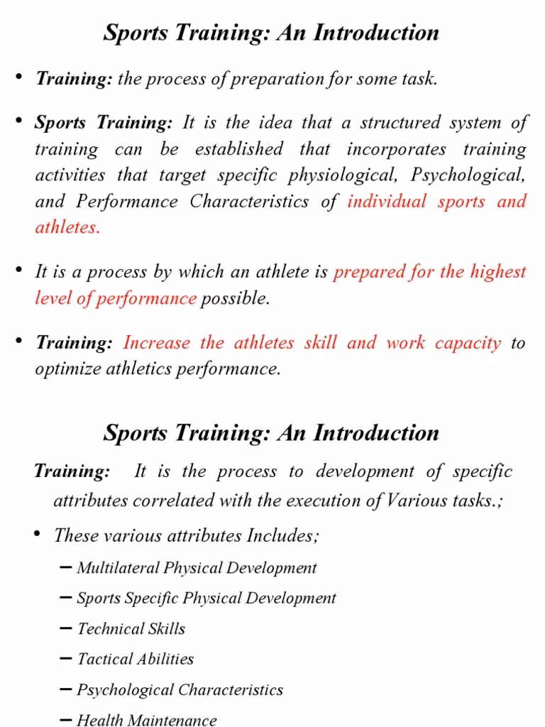 What is sports training in Physical Education?